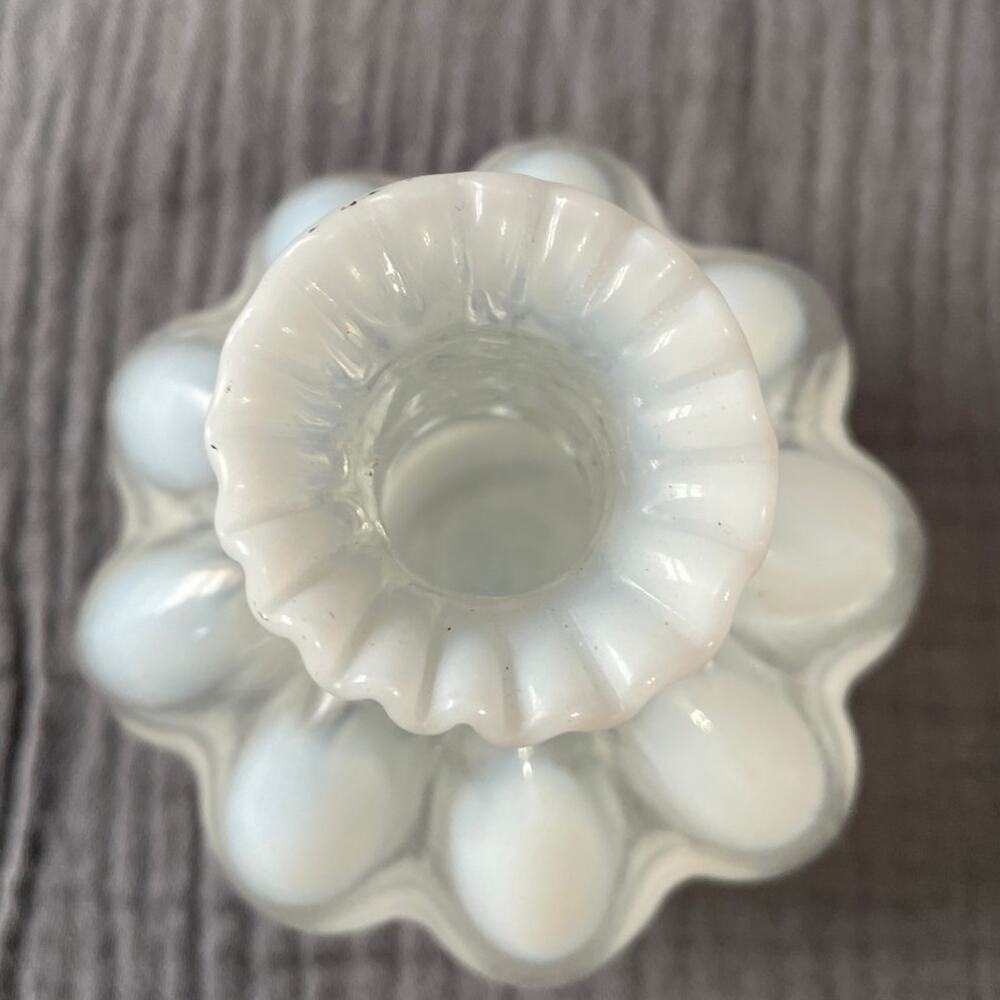 Fenton French Opalescent Perfume Bottle Dot Optic Melon Shape no stopper - Picture 3 of 4